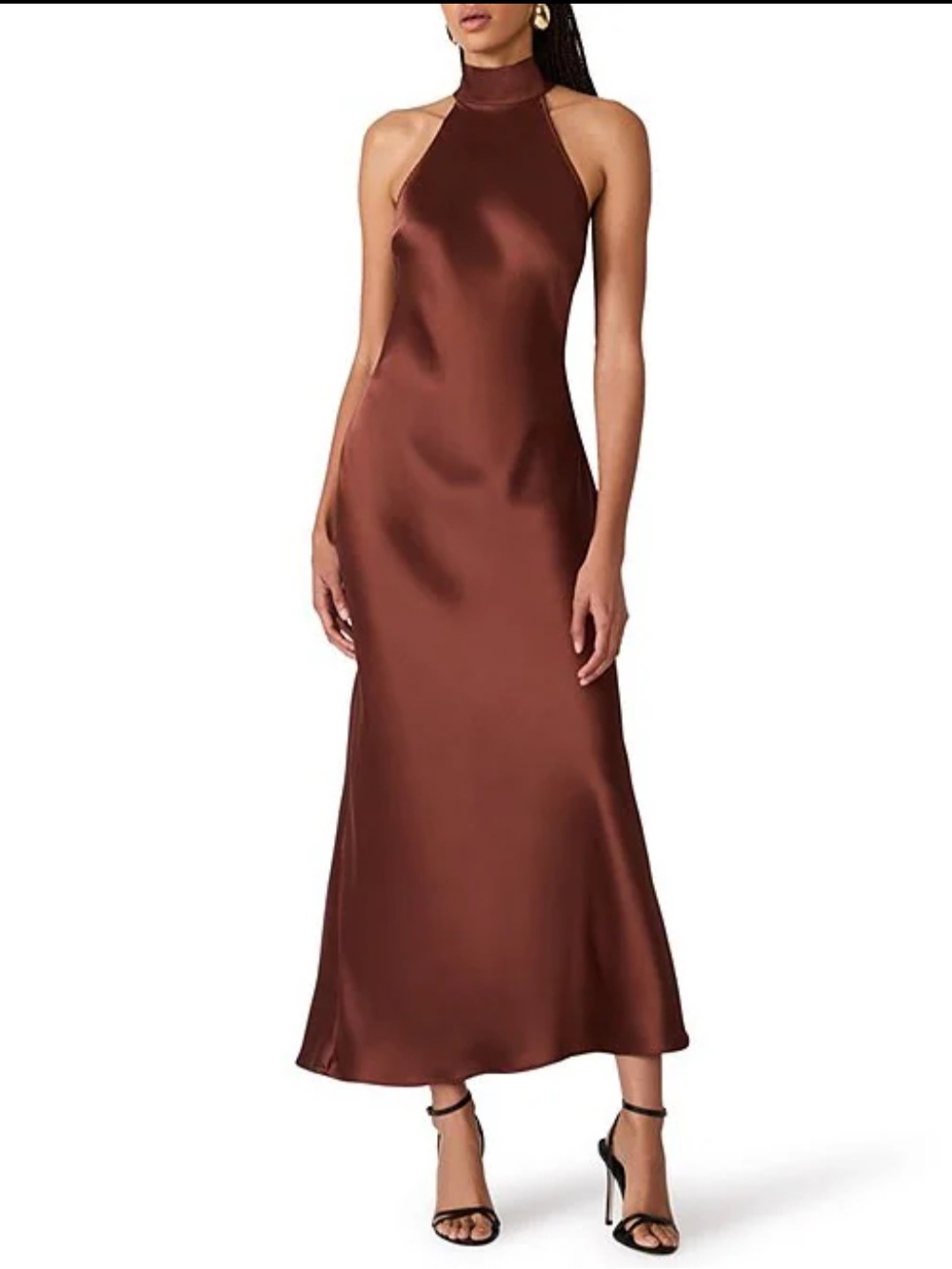 NWT Steve Madden Small Dark Espresso Lara High Neck Sleeveless Maxi Dress R $119